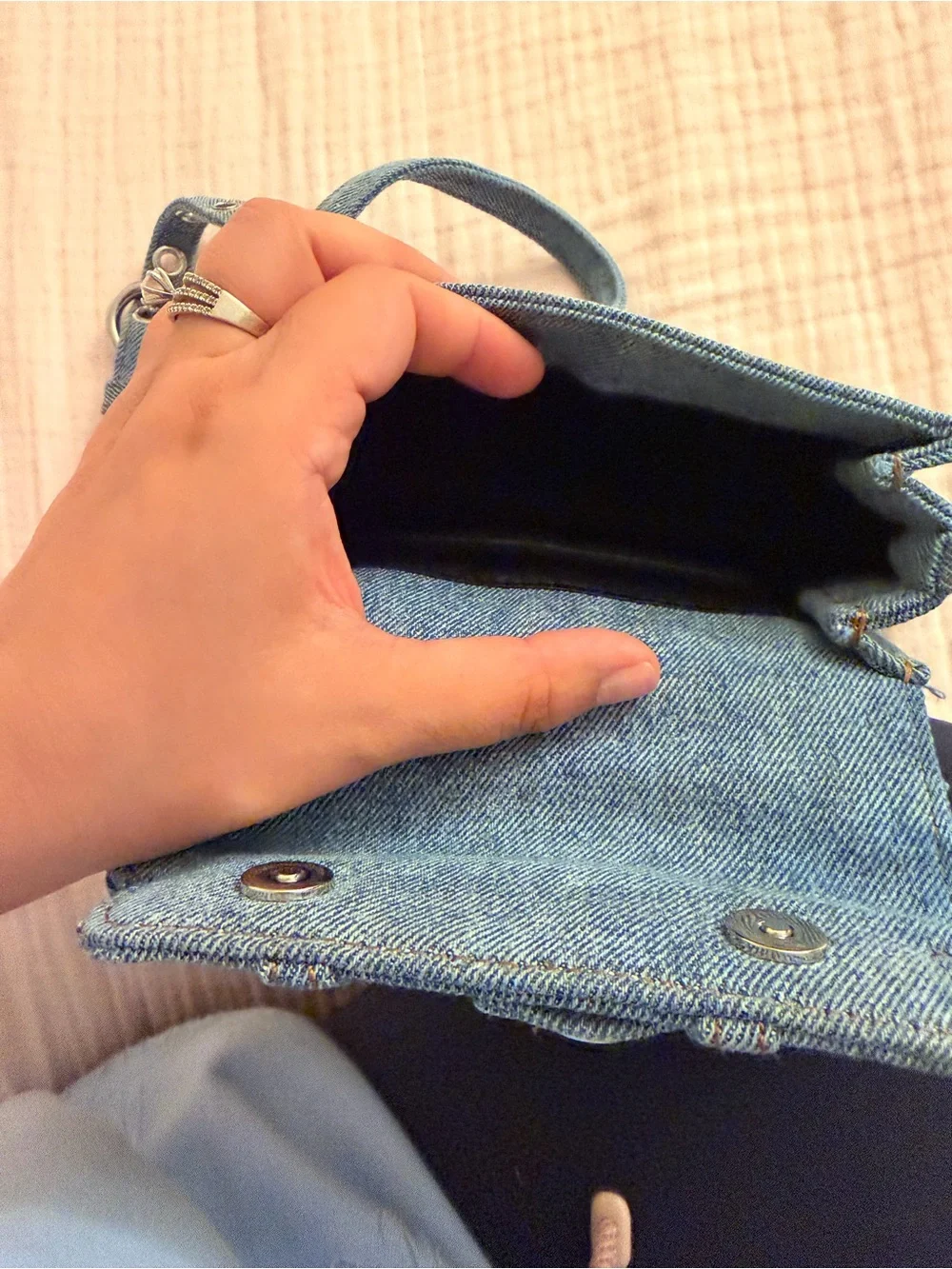 Moschino Light Blue Denim Crossbody Bag